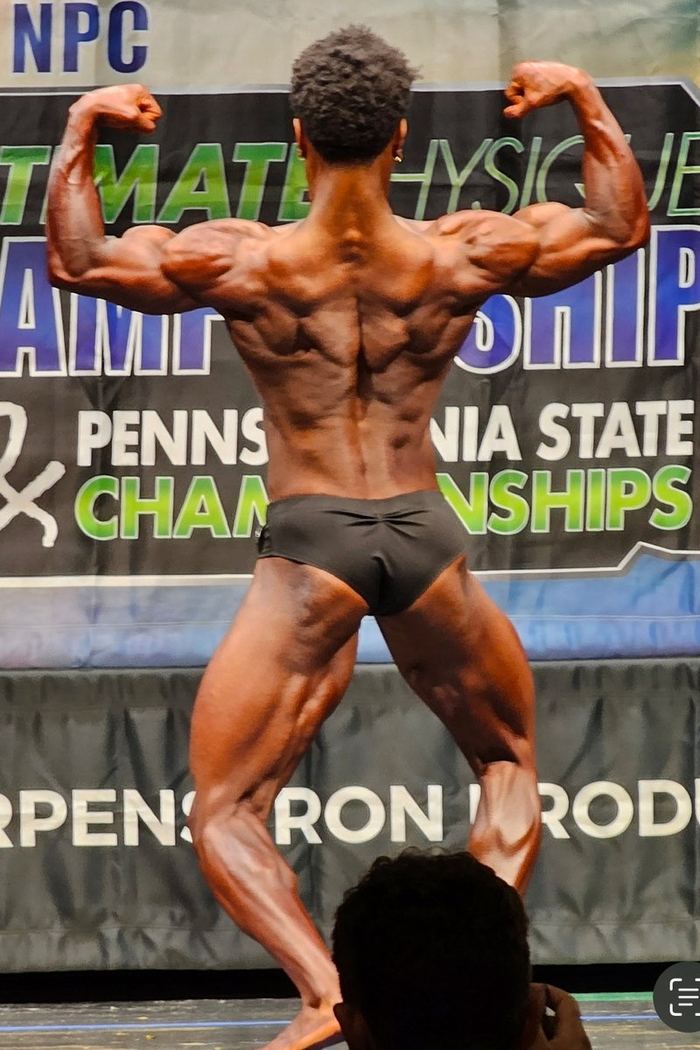 Clarence on stage at NPC Pennsylvania State Championships