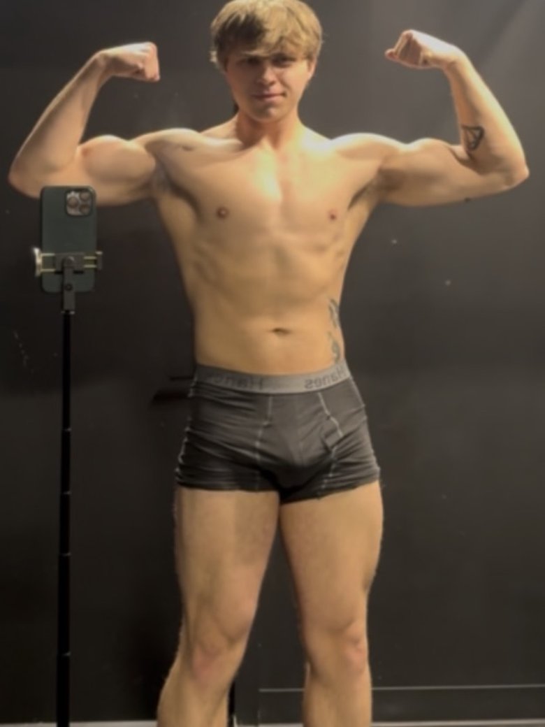 Carter front double biceps before