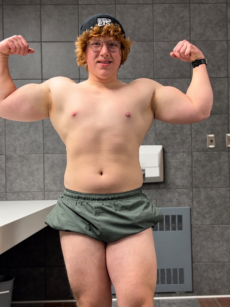 Trenton Laskey, January 2024, front double biceps