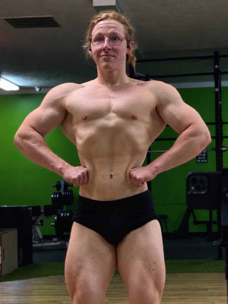 Trenton Laskey, late 2025, front lat spread